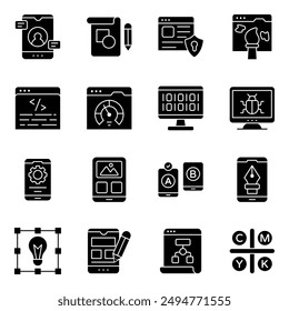 Set von Design und Kunst Solid Icons

