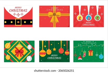 Set of Design background Merry Christmas and happy new year on style flat illustration. Vector illustration Eps10