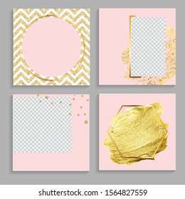Set of Design backgrounds Template for social media post frame. Vector Illustration EPS10
