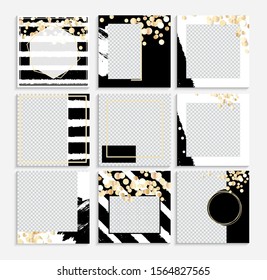 Set of Design backgrounds Template for social media post frame. Vector Illustration EPS10