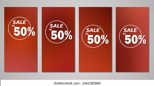 set design banner vector, banner promotion design, sale promotion design. banner on red abstract background.