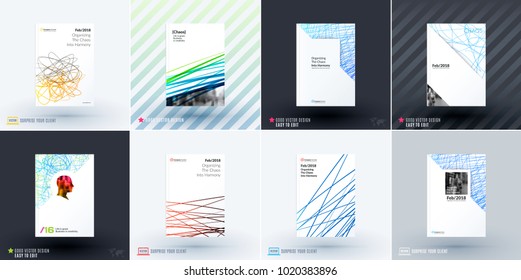 Set of design of brochure, abstract annual report, cover modern layout