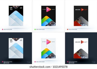 Set of design of brochure, abstract annual report, cover modern layout, flyer