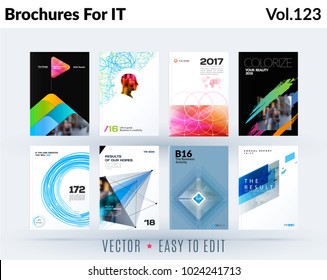 Conjunto de design de folheto, relatório anual abstrato, cobertura layout moderno, folheto