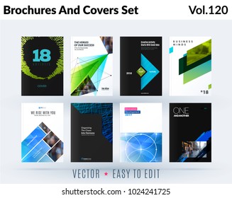 Set of design of brochure, abstract annual report, cover modern layout, flyer