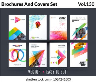 Set of design of brochure, abstract annual report, cover modern layout, flyer