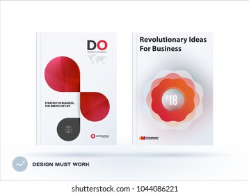 Set of design brochure, abstract annual report