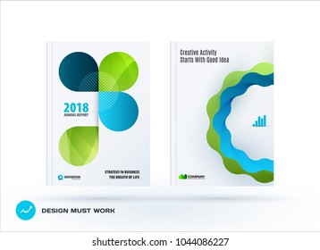 Set of design brochure, abstract annual report
