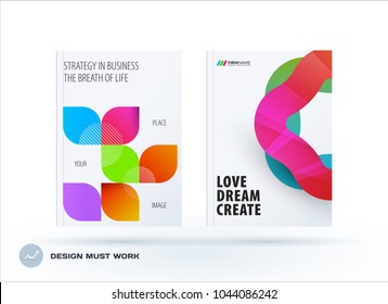 Set of design brochure, abstract annual report