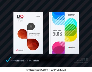 Set of design brochure, abstract annual report