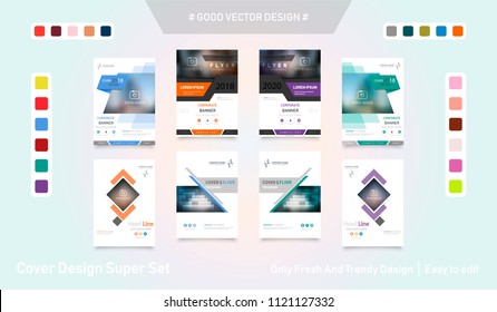 Set of design of brochure, abstract annual report, cover modern layout, flyer.