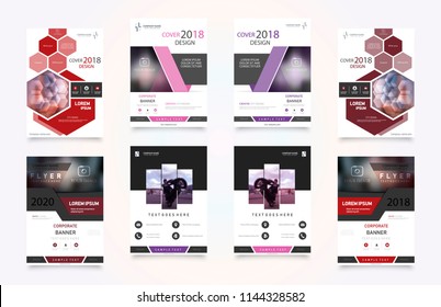 Set of design of brochure, abstract annual report, cover modern layout, flyer Abstract presentation templates. Flyer text font. Ad flyer text. White a4 brochure cover design.