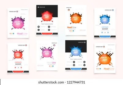 Set of design of brochure, abstract annual report, cover modern layout, flyer.