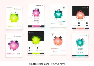 Set of design of brochure, abstract annual report, cover modern layout, flyer.