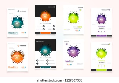 Set of design of brochure, abstract annual report, cover modern layout, flyer.