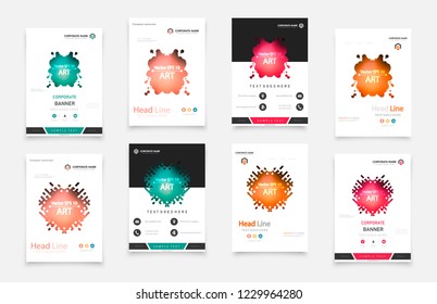 Set of design of brochure, abstract annual report, cover modern layout, flyer.