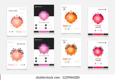 Set of design of brochure, abstract annual report, cover modern layout, flyer.