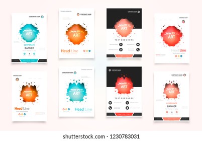 Set of design of brochure, abstract annual report, cover modern layout, flyer.