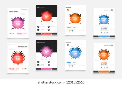 Set of design of brochure, abstract annual report, cover modern layout, flyer.