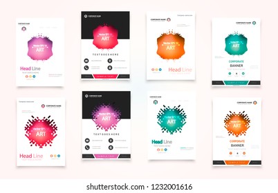 Set of design of brochure, abstract annual report, cover modern layout, flyer.