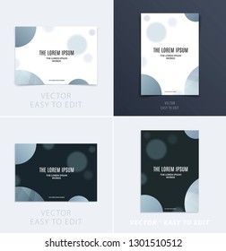 Set of Design of brochure smooth soft template. Creative abstract, annual report, horizontal cover, flyer in A4 with colourful round shapes for branding, exhibition. Business vector presentation.