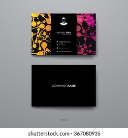 Set of Design Business Card Template in DNA molecule style