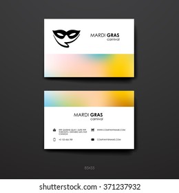 Set of Design Business Card Template in Mardi Gras style