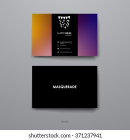 Set of Design Business Card Template in Mardi Gras style