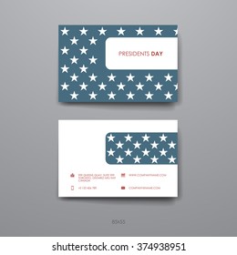 Set of Design Business Card Template in Presidents Day style