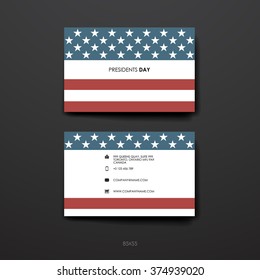 Set of Design Business Card Template in Presidents Day style