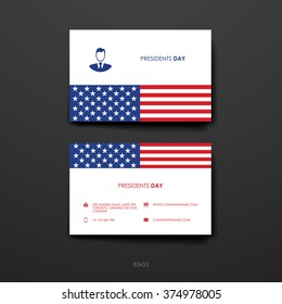 Set of Design Business Card Template in Presidents Day style