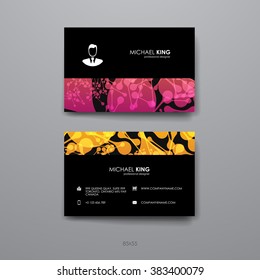 Set of Design Business Card Template in DNA molecule style