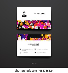 Set of Design Business Card Template in abstract background style