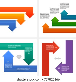 Set Design business presentation arrows style template. Vector illustration for technology infographics, number banners, charts and graphs or powerpoint background, graphs and tables. EPS 10
