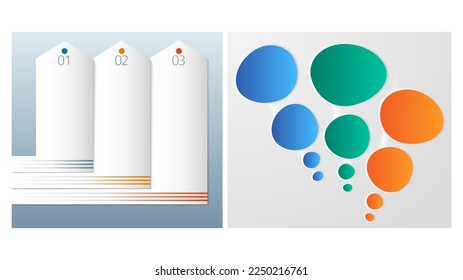 Establecer plantilla de presentación de negocios de diseño. Ilustración del vector EPS 10. Puede utilizarse para el proceso de gráficos de la empresa financiera, infografías tecnológicas, banners numéricos, gráficos y gráficos o powerpoint 