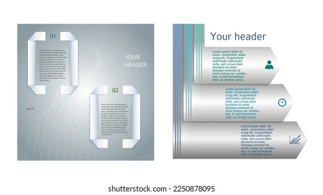 Set Design business presentation template. Vector illustration EPS 10. Can be used for chart process the financial company, technology infographics, number banners, charts and graphs or powerpoint 