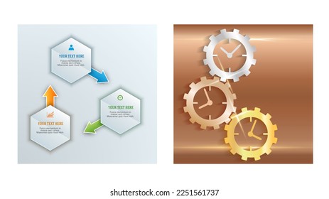 Set Design business presentation template. Vector illustration EPS 10. Can be used for chart process the financial company, technology infographics, number banners, charts and graphs or powerpoint 