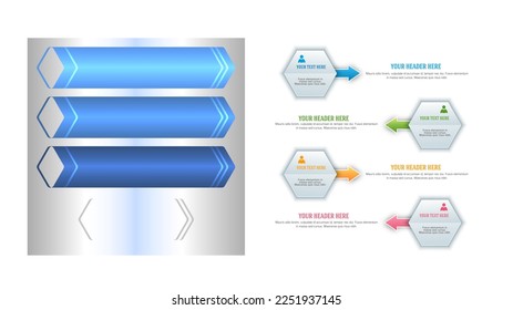 Set Design business presentation template. Vector illustration EPS 10. Can be used for chart process the financial company, technology infographics, number banners, charts and graphs or powerpoint 