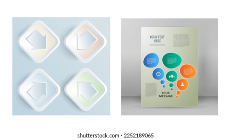 Set Design business presentation template. Vector illustration EPS 10. Can be used for chart process the financial company, technology infographics, number banners, charts and graphs or powerpoint 