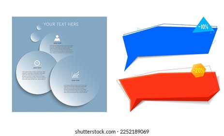 Set Design business presentation template. Vector illustration EPS 10. Can be used for chart process the financial company, technology infographics, number banners, charts and graphs or powerpoint 