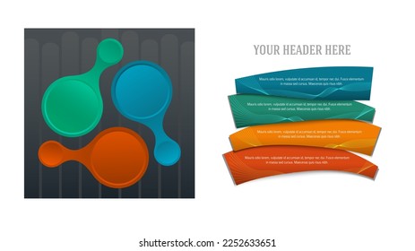 Set Design business presentation template. Vector illustration EPS 10. Can be used for chart process the financial company, technology infographics, number banners, charts and graphs or powerpoint 