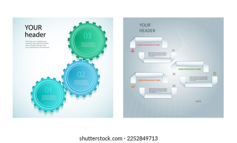 Set Design business presentation template. Vector illustration EPS 10. Can be used for chart process the financial company, technology infographics, number banners, charts and graphs or powerpoint 