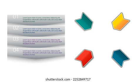 Establecer plantilla de presentación de negocios de diseño. Ilustración del vector EPS 10. Puede utilizarse para el proceso de gráficos de la empresa financiera, infografías tecnológicas, banners numéricos, gráficos y gráficos o powerpoint 