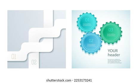 Set Design business presentation template. Vector illustration EPS 10. Can be used for chart process the financial company, technology infographics, number banners, charts and graphs or powerpoint 
