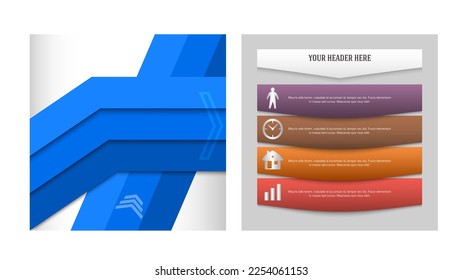 Set Design business presentation template. Vector illustration EPS 10. Can be used for chart process the financial company, technology infographics, number banners, charts and graphs or powerpoint 