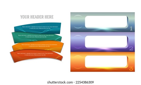Set Design business presentation template. Vector illustration EPS 10. Can be used for chart process the financial company, technology infographics, number banners, charts and graphs or powerpoint 