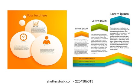 Set Design business presentation template. Vector illustration EPS 10. Can be used for chart process the financial company, technology infographics, number banners, charts and graphs or powerpoint 