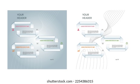 Set Design business presentation template. Vector illustration EPS 10. Can be used for chart process the financial company, technology infographics, number banners, charts and graphs or powerpoint 