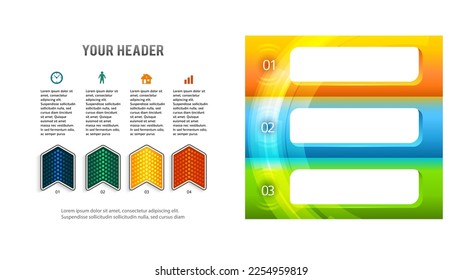 Set Design business presentation template. Vector illustration EPS 10. Can be used for chart process the financial company, technology infographics, number banners, charts and graphs or powerpoint 