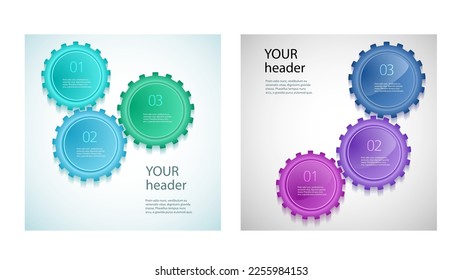 Set Design business presentation template. Vector illustration EPS 10. Can be used for chart process the financial company, technology infographics, number banners, charts and graphs or powerpoint 